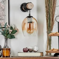 hofstein Vevino Boule lumineuse, Applique murale Écru, Noir, 1 lumière