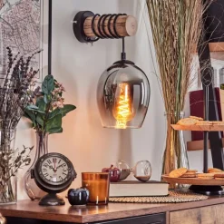 hofstein Vevino Boule lumineuse, Applique murale Écru, Noir, 1 lumière