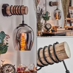 hofstein Vevino Boule lumineuse, Applique murale Écru, Noir, 1 lumière