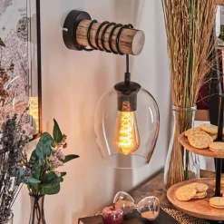 hofstein Vevino Boule lumineuse, Applique murale Écru, Noir, 1 lumière