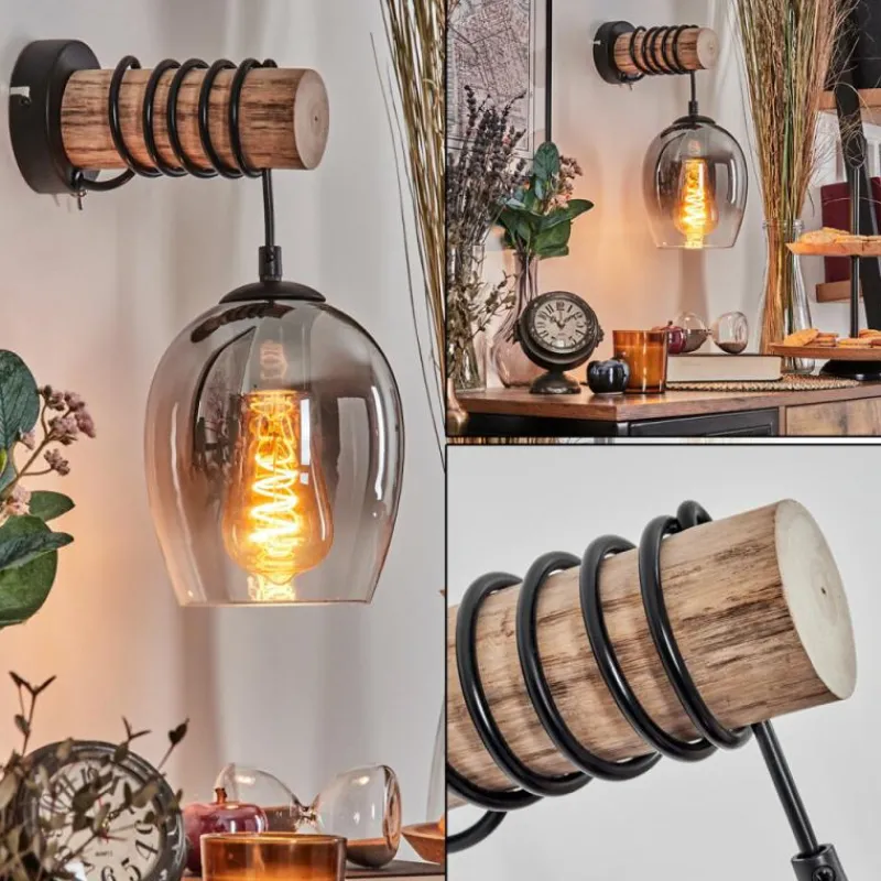 hofstein Vevino Boule lumineuse, Applique murale Écru, Noir, 1 lumière