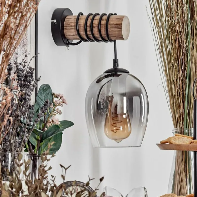 hofstein Vevino Boule lumineuse, Applique murale Écru, Noir, 1 lumière