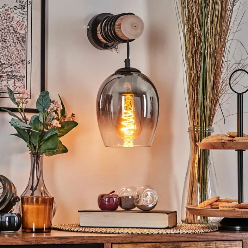 hofstein Vevino Boule lumineuse, Applique murale Écru, Noir, 1 lumière