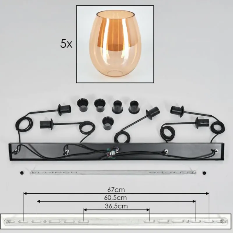 hofstein Vevino Suspension Ambre, 5 lumières
