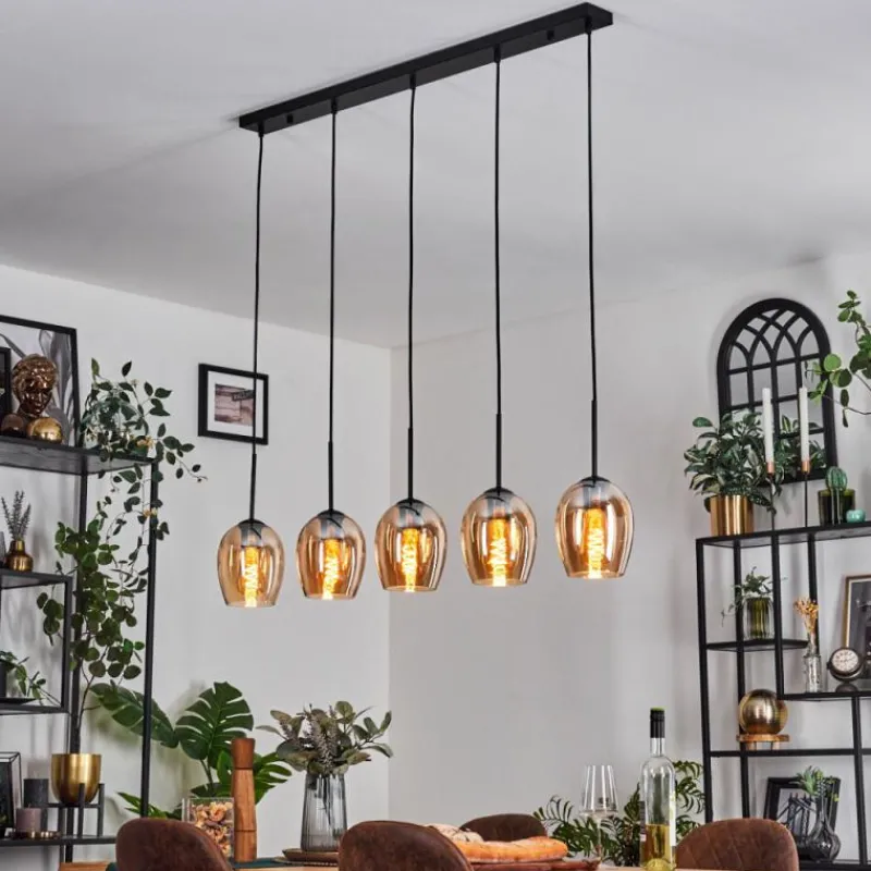 hofstein Vevino Suspension Ambre, 5 lumières