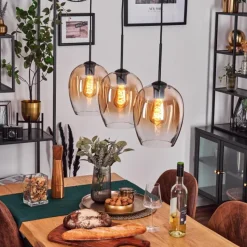 hofstein Vevino Suspension Ambre, Clair, 3 lumières