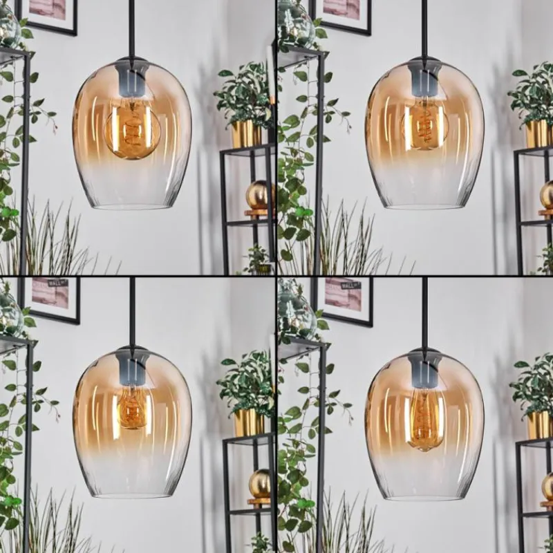 hofstein Vevino Suspension Ambre, Clair, 3 lumières