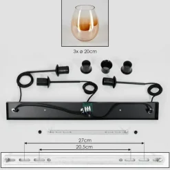 hofstein Vevino Suspension Ambre, Clair, 3 lumières