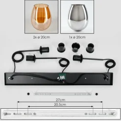 hofstein Vevino Suspension Ambre, Chrome, 3 lumières