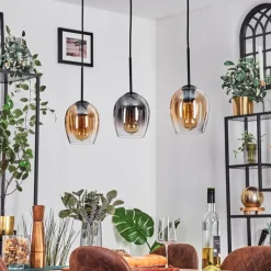 hofstein Vevino Suspension Ambre, Clair, Fumé, 3 lumières