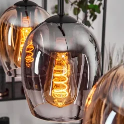 hofstein Vevino Suspension Ambre, Clair, Fumé, 3 lumières