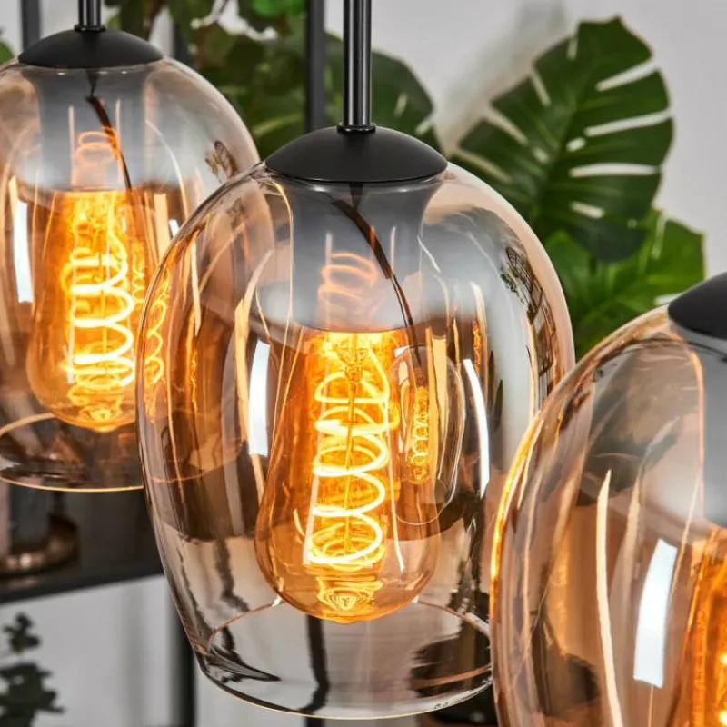 hofstein Vevino Suspension Ambre, Clair, 5 lumières