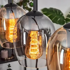 hofstein Vevino Suspension Ambre, Clair, Fumé, 5 lumières