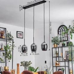 hofstein Vevino Suspension Chrome, 3 lumières