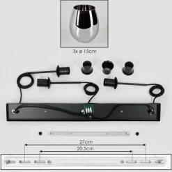 hofstein Vevino Suspension Chrome, 3 lumières