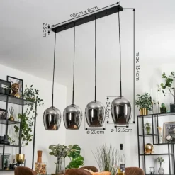 hofstein Vevino Suspension Chrome, 4 lumières
