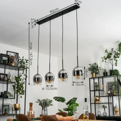 hofstein Vevino Suspension Chrome, Clair, 4 lumières