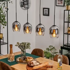 hofstein Vevino Suspension Chrome, Clair, 4 lumières