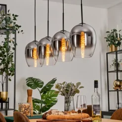 hofstein Vevino Suspension Chrome, Clair, 4 lumières