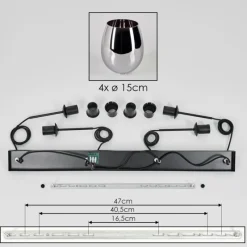 hofstein Vevino Suspension Chrome, 4 lumières