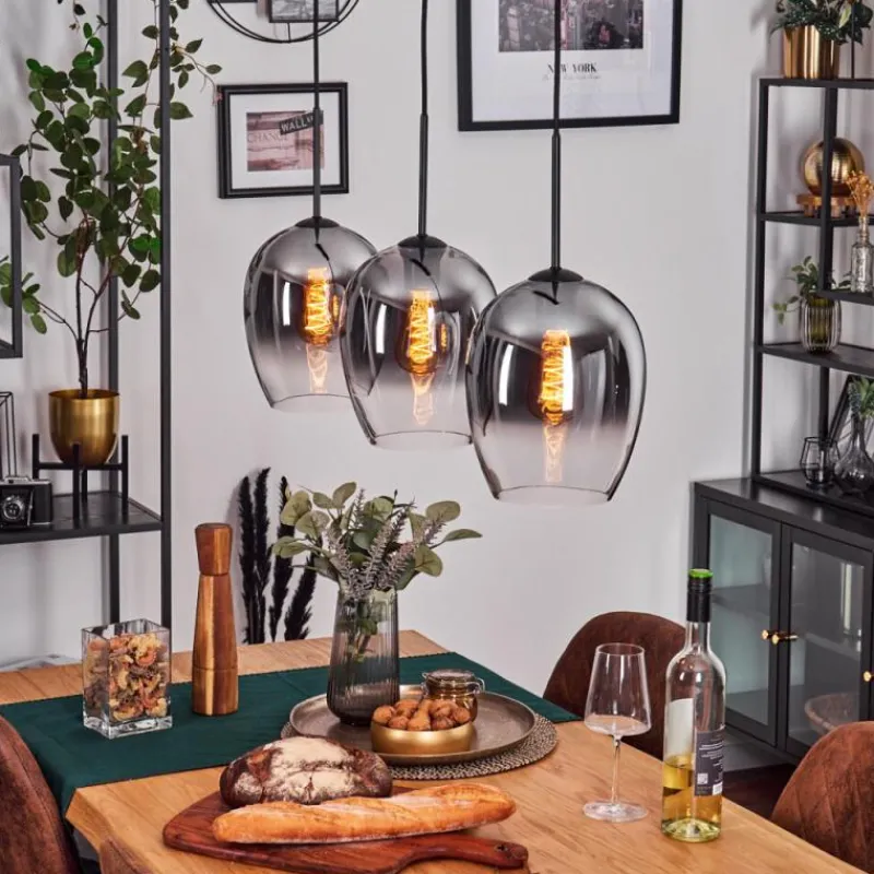 hofstein Vevino Suspension Clair, Fumé, 3 lumières