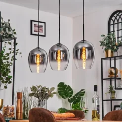 hofstein Vevino Suspension Clair, Fumé, 3 lumières
