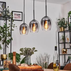 hofstein Vevino Suspension Noir, 3 lumières