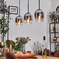 hofstein Vevino Suspension Noir, 3 lumières