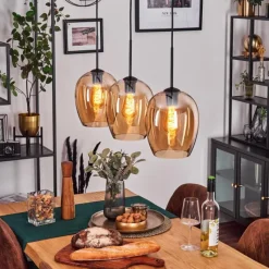 hofstein Vevino Suspension Noir, 3 lumières