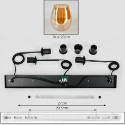 hofstein Vevino Suspension Noir, 3 lumières