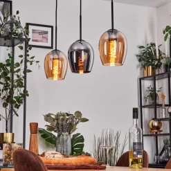 hofstein Vevino Suspension Noir, 3 lumières