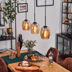 hofstein Vevino Suspension Noir, 3 lumières