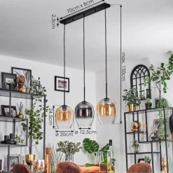 hofstein Vevino Suspension Noir, 3 lumières