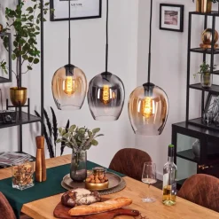 hofstein Vevino Suspension Noir, 3 lumières