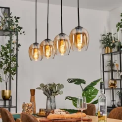 hofstein Vevino Suspension Noir, 4 lumières