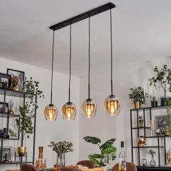 hofstein Vevino Suspension Noir, 4 lumières