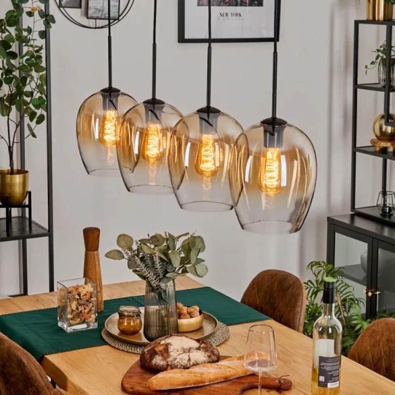 hofstein Vevino Suspension Noir, 4 lumières