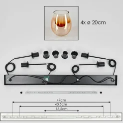 hofstein Vevino Suspension Noir, 4 lumières