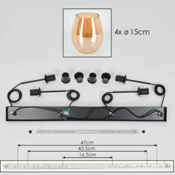 hofstein Vevino Suspension Noir, 4 lumières