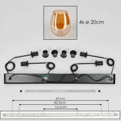hofstein Vevino Suspension Noir, 4 lumières