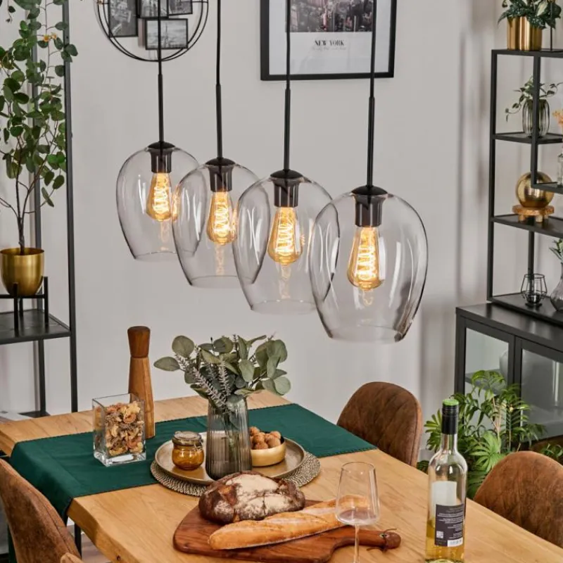 hofstein Vevino Suspension Noir, 4 lumières