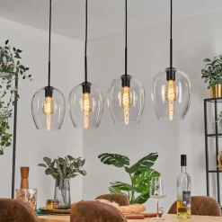 hofstein Vevino Suspension Noir, 4 lumières