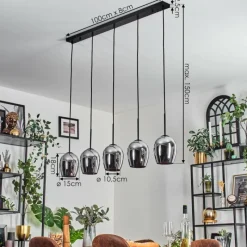 hofstein Vevino Suspension Noir, 5 lumières