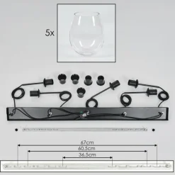 hofstein Vevino Suspension Noir, 5 lumières