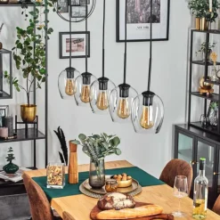 hofstein Vevino Suspension Noir, 5 lumières