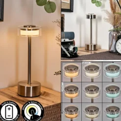 hofstein Viada Lampe de bureau, Lampe à poser LED Chrome, Nickel mat, 1 lumière