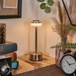 hofstein Viada Lampe de bureau, Lampe à poser LED Chrome, Nickel mat, 1 lumière