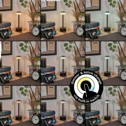 hofstein Viada Lampe de bureau, Lampe à poser LED Noir, 1 lumière