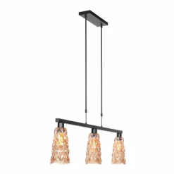 Luminaires Steinhauer Vidrio Suspension Noir, 3 lumières