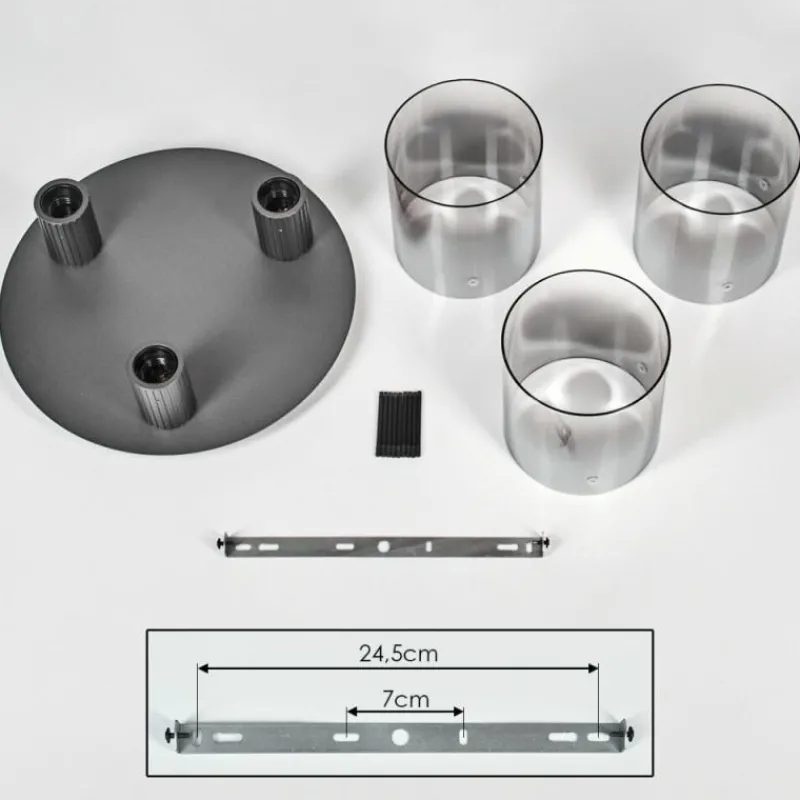 hofstein Vireda Plafonnier Anthracite, 3 lumières